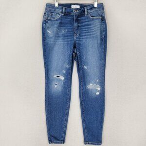 Lane Bryant Distressed Skinny Jeans - Medium Blue Wash